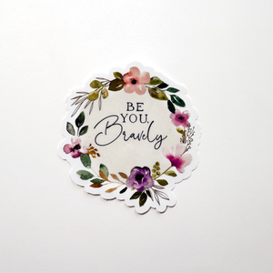 Clear Vinyl Quote Floral Sticker | Autumn Amethyst Floral