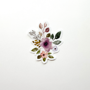 Clear Vinyl Floral Sticker | Autumn Amethyst Floral